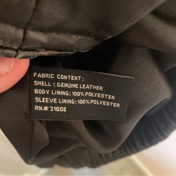 Men’s Genuine Leather Black Bomber Jacket - Picture 8 of 11